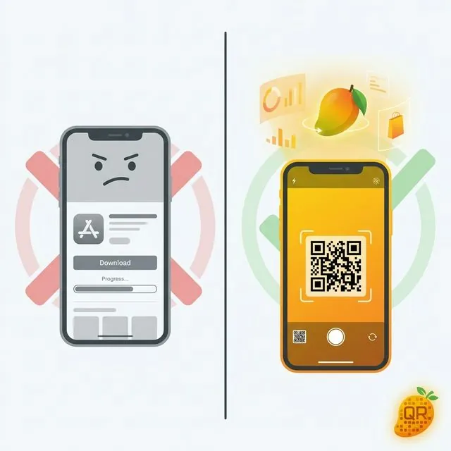 Comparison table: mango-qr vs Native AR vs Social AR vs Custom WebAR